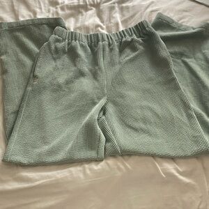 urban outfitters green waffle lounge pants